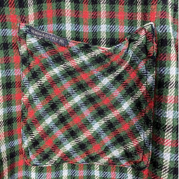 Denim & Supply Ralph Lauren Plaid Flannel Button Up Shirt Men's Large Heritage - Picture 5 of 11